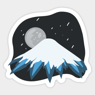 Mount Fuji at cold night Sticker